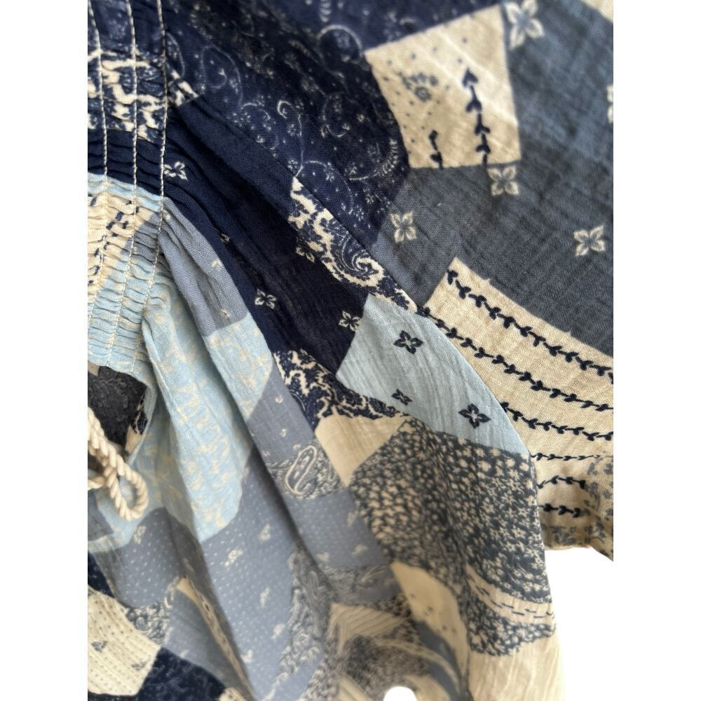 Wonderly Blue Patchwork Pattern Smocking Dolman S… - image 3